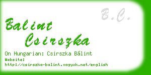 balint csirszka business card